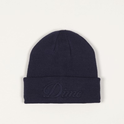 Dime Cursive Fold Beanie Navy